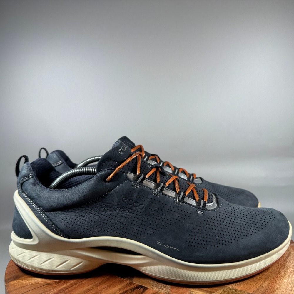 ECCO Biom 2.0 Navy Blue Leather Low Top Sneakers Mens Size 46 US 12-12.5